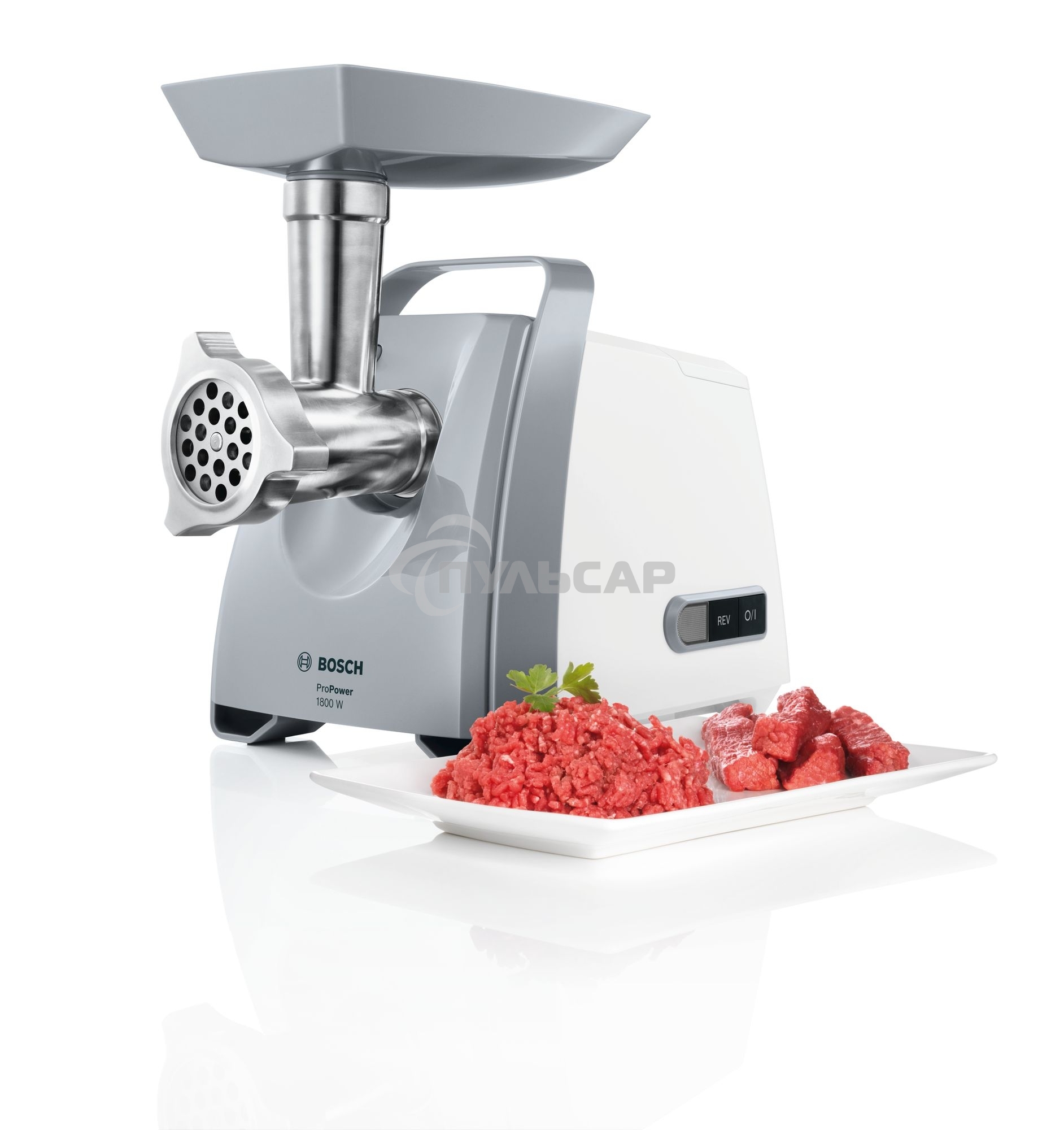Мясорубка электрическая Bosch ProPower MFW66020 1800Вт белый/серый