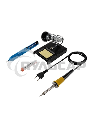 Набор для пайки Rexant №4 (паяльник 30 Вт, оловоотсос, подставка, припой, губка)