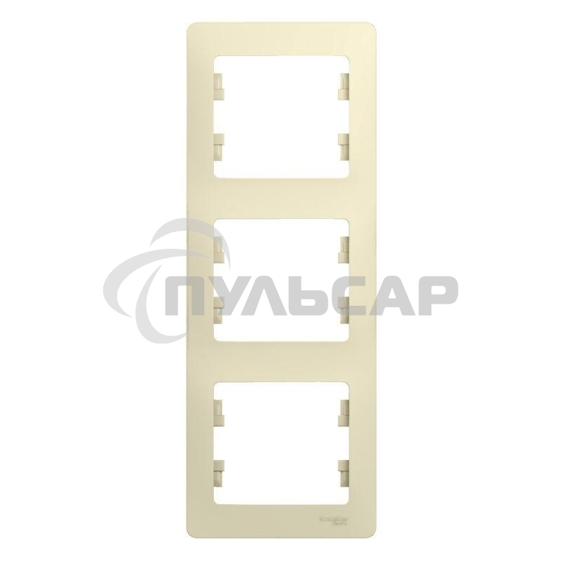 Рамка 3-м Glossa верт. беж. SchE GSL000207