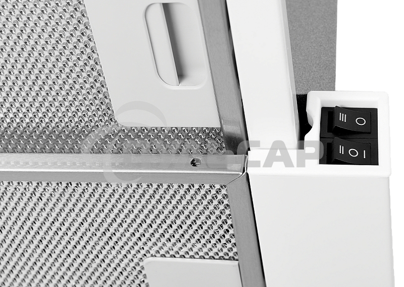 Встраиваемая вытяжка Kuppersberg SLIMLUX IV 60 GW, ширина 60 см, отвод/рециркуляция, 550 м3/час, механическое управление, 3 скорости, светодиодное освещение 2х4 Вт, металлические жироулавливающие фильтры, угольный фильтр(опция), белый/панель стекло(ПОЛЬША