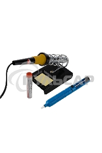 Набор для пайки Rexant №4 (паяльник 30 Вт, оловоотсос, подставка, припой, губка)