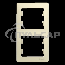 Рамка 2-м Glossa верт. беж. SchE GSL000206