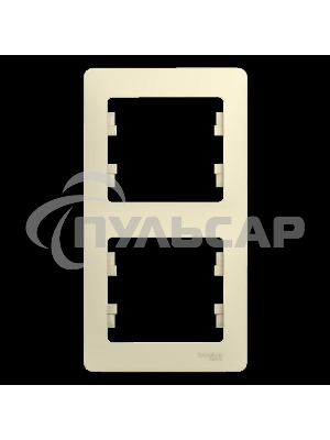 Рамка 2-м Glossa верт. беж. SchE GSL000206