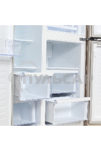 Холодильник Hyundai CS5073FV шампань стекло трехкамерный инвертер Side by Side 292/167л морозилка сбоку