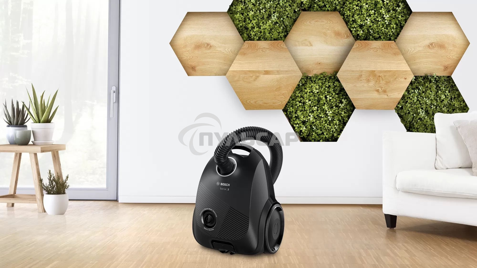 Пылесос Bosch BGBS2LB1 черный, 600 Вт, уборка сухая, пылесборник мешок, 3.5 л