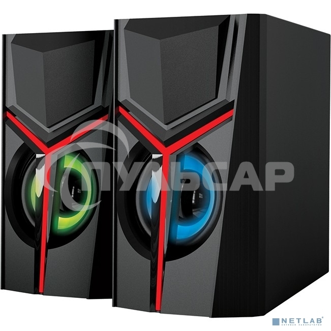 Акустическая система 2.0 Qumo TRON AS007, 10 ВТ, объемное звучание, RGb подсветка, USB/Jack 3,5мм