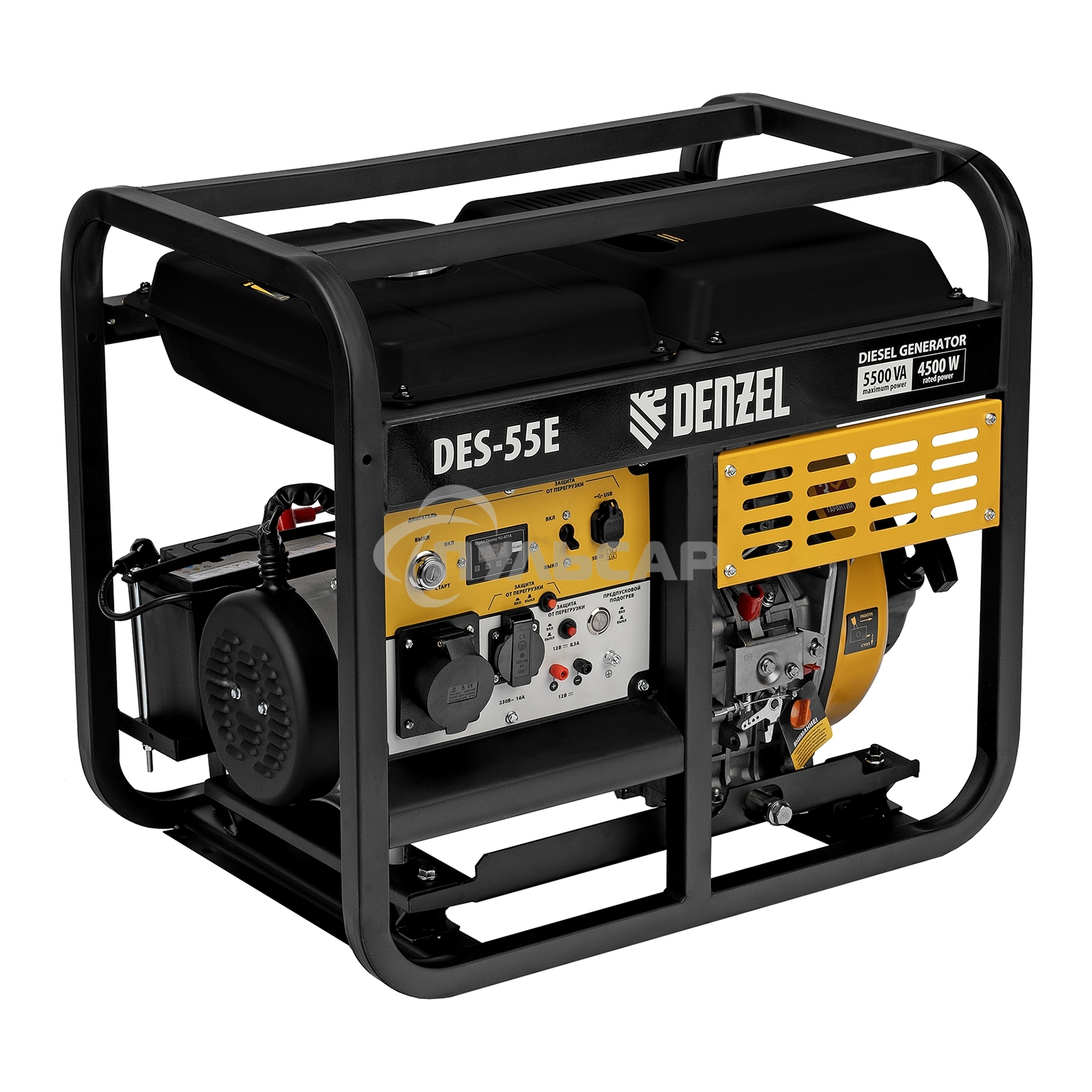 Электрогенератор дизельный Denzel DES-55E, 5.5 кВт, 110 дБ, 108.4 кг