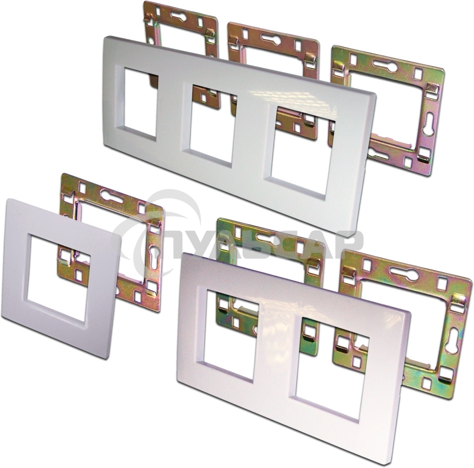 Рамка 1-постовая 45х45, с суппортом, белая