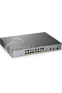 Коммутатор Zyxel GS1350-18HP, 16xGE PoE+, 2xCombo (SFP/RJ-45), бюджет PoE 250 Вт, дальность передачи питания до 250 м, автоперезагрузка PoE-портов, повышенная защита от перенапряжений и электростатических разряд
