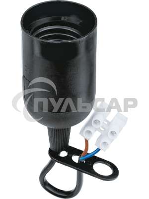 Патрон электрический Navigator NLH-P-F-BL-E27-TB пластиковый черный с КЗВ