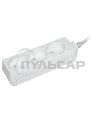 Удлинитель Iek WYP10-06-03-05-N У3 3 места 2Р/5метров 2х0.75мм2 10А/250 IEK