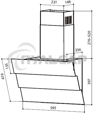 Вытяжка каминная LEX Rio G 600 белая, 60 см, 700 куб. м/ч, 44 дБ