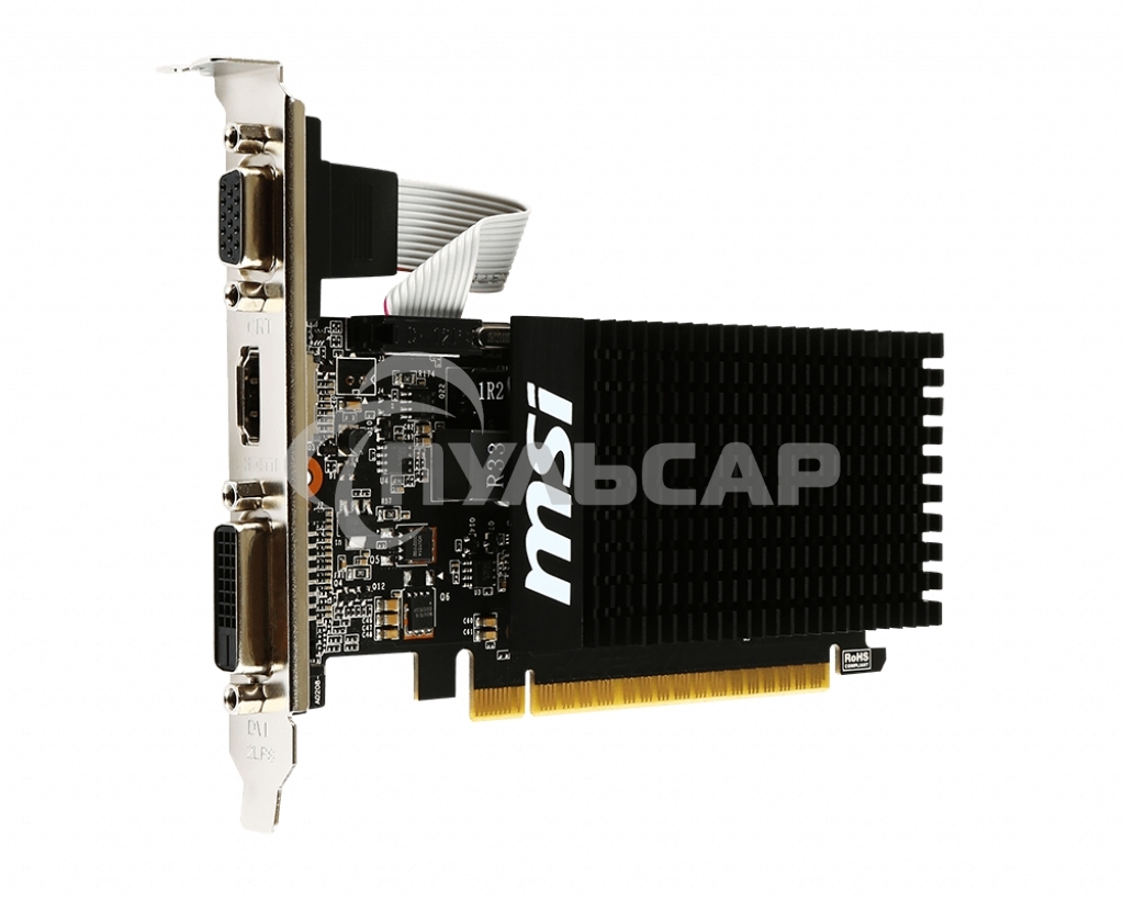 Видеокарта MSI PCI-E GT 710 2GD3H LP nVidia GeForce GT 710 2048Mb 64bit DDR3 954/1600 DVIx1/HDMIx1/CRTx1/HDCP Ret low profile