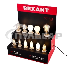 Демо-тестер акриловый для ФИЛАМЕНТА (AC 220V с шнуром питания 1.2 метра, с выключателем на корпусе, цоколи E14 x 6 шт.)