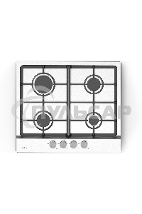 Газовая варочная панель Evelux HEG 633 X Hi-Tech, 60 см, 4 конфорки, чугунные решетки, газ-контроль, электроподжиг, механическое управление, нержавеющая сталь