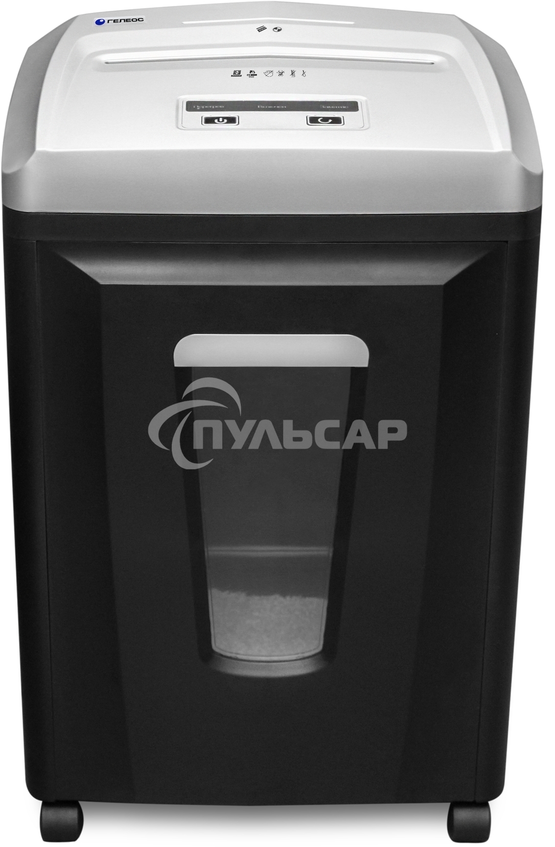 Шредер ГЕЛЕОС УП21-7+фрагменты 0,8х 1 мм., 23 литра, 7 листов, класс секретности P-7.