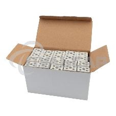 Клемма керамическая винтовая 10 мм² 2 пары контактов с крепежным отверстием (100 шт./уп.) Rexant