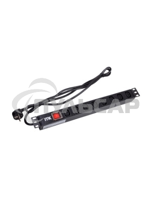 Блок ITK PH12-8C131 PDU 8 розеток C13 с LED выкл,1U, шнур 2м вилка нем.ст