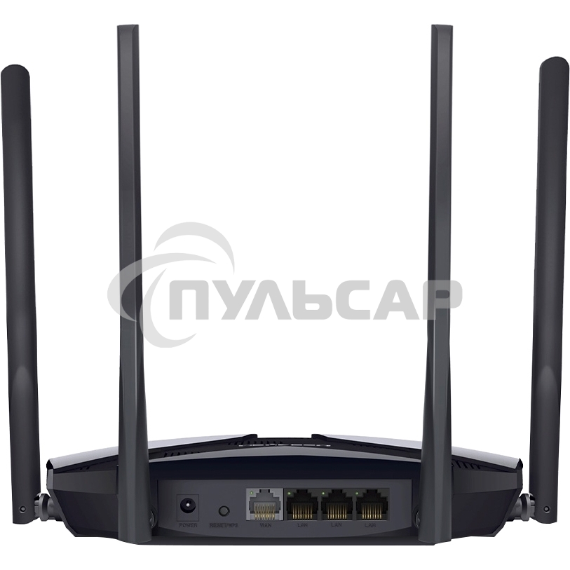 Двухдиапазонный роутер MERCUSYS AX3000 Wi-Fi 6, до 574 Мбит/с на 2,4 ГГц + до 2402 Мбит/с на 5 ГГц,4 фиксированные внешние антенны, 3 гигабитных порта LAN, 1 гигабитный порт WAN