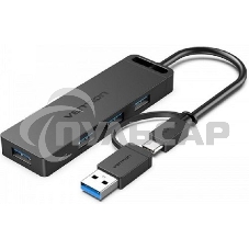 Концентратор Vention OTG USB-C+USB 3.0 / 4xUSB 3.0 порта черный - 0.15м. Концентратор Vention OTG USB-C+USB 3.0 / 4xUSB 3.0 порта черный - 0.15м. Концентратор Vention OTG USB-C+USB 3.0 / 4xUSB 3.0 порта черный - 0.15м. Концентратор Vention OTG USB-C+USB 3.0 / 4xUSB 3.0 порта черный - 0.15м.