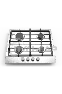 Газовая варочная панель Evelux HEG 633 X Hi-Tech, 60 см, 4 конфорки, чугунные решетки, газ-контроль, электроподжиг, механическое управление, нержавеющая сталь