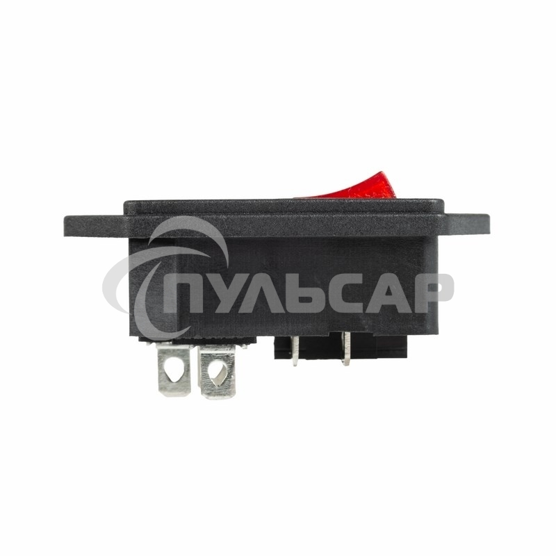 Выключатель клавишный 250 V 6 А (4с) ON-OFF красный с подсветкой и штекером C14 3PIN Rexant