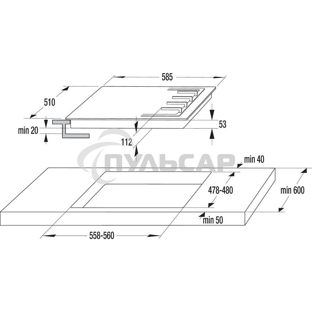 Газовая варочная панель Gorenje GT642SYW, 4 конфорки, закаленное стекло, белый