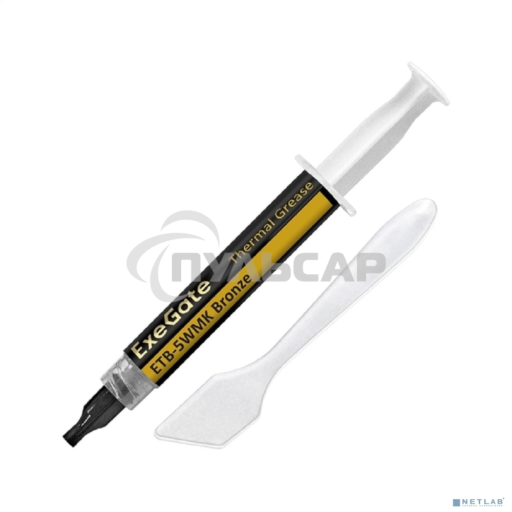 Термопаста ExeGate ETb-5WMK Bronze (4,9 Вт/(м•К), 3г, шприц с лопаткой)