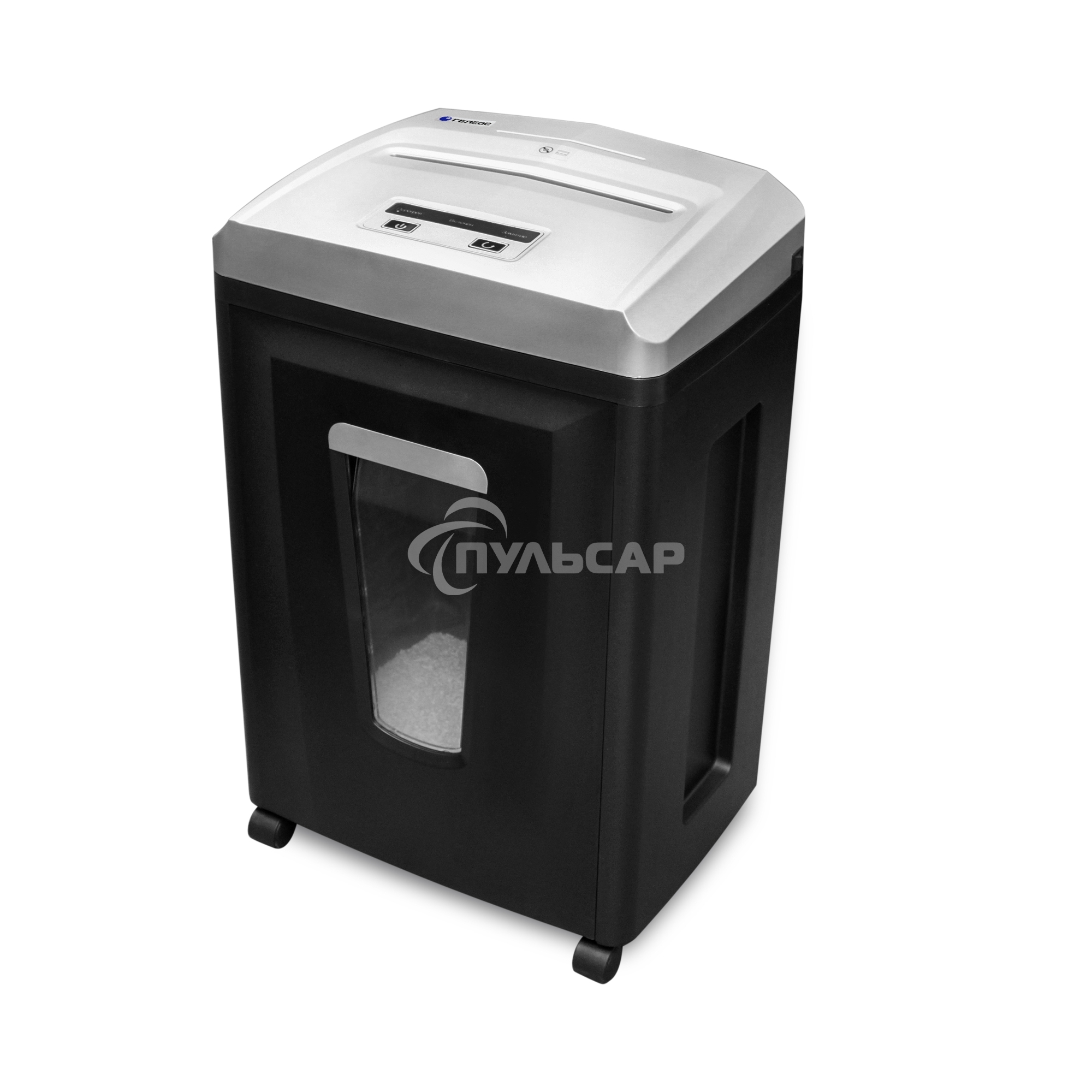 Шредер ГЕЛЕОС УП21-7+фрагменты 0,8х 1 мм., 23 литра, 7 листов, класс секретности P-7.