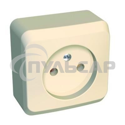 Розетка 1-м ОП Этюд 16А IP20 без заземл. крем. SchE PA16-001K