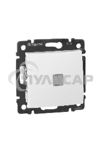 Механизм выключателя 1-кл. СП Valena 10А IP31 с зел. инд. бел. Leg 774410