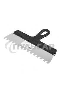 Шпатель Sparta из нержавеющей стали, 300 мм, зуб 10х10 мм, пластмассовая ручка 85130