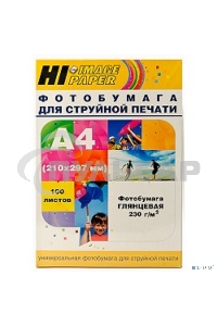 Бумага Hi-Black A200102U Фотобумага глянцевая односторонняя (Hi-image paper) A4, 230 г/м, 100 л. H230-A4-100