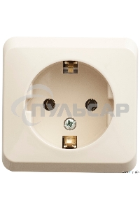 Розетка 1-м ОП Этюд 16А с заземл. крем. SchE PA16-003K