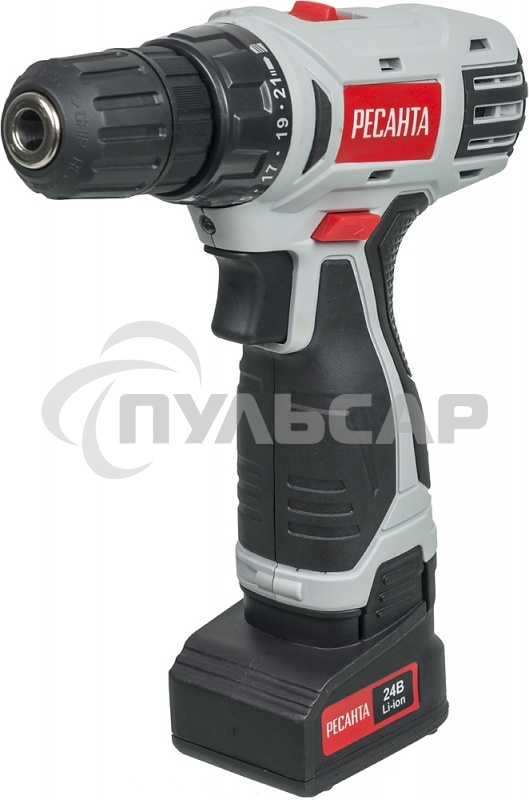 Дрель-шуруповерт Ресанта ДА-24-2ЛК 75/14/7, Аккумуляторная, 24В, 2 АКБ, Кейс