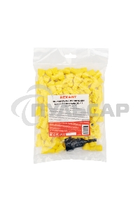 Соединительный изолирующий зажим Rexant с лепестками СИЗ-11 ø 9,8 мм (0,75-6 мм²), желтый (100 шт./уп.)
