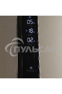 Холодильник Hyundai CS5073FV шампань стекло трехкамерный инвертер Side by Side 292/167л морозилка сбоку