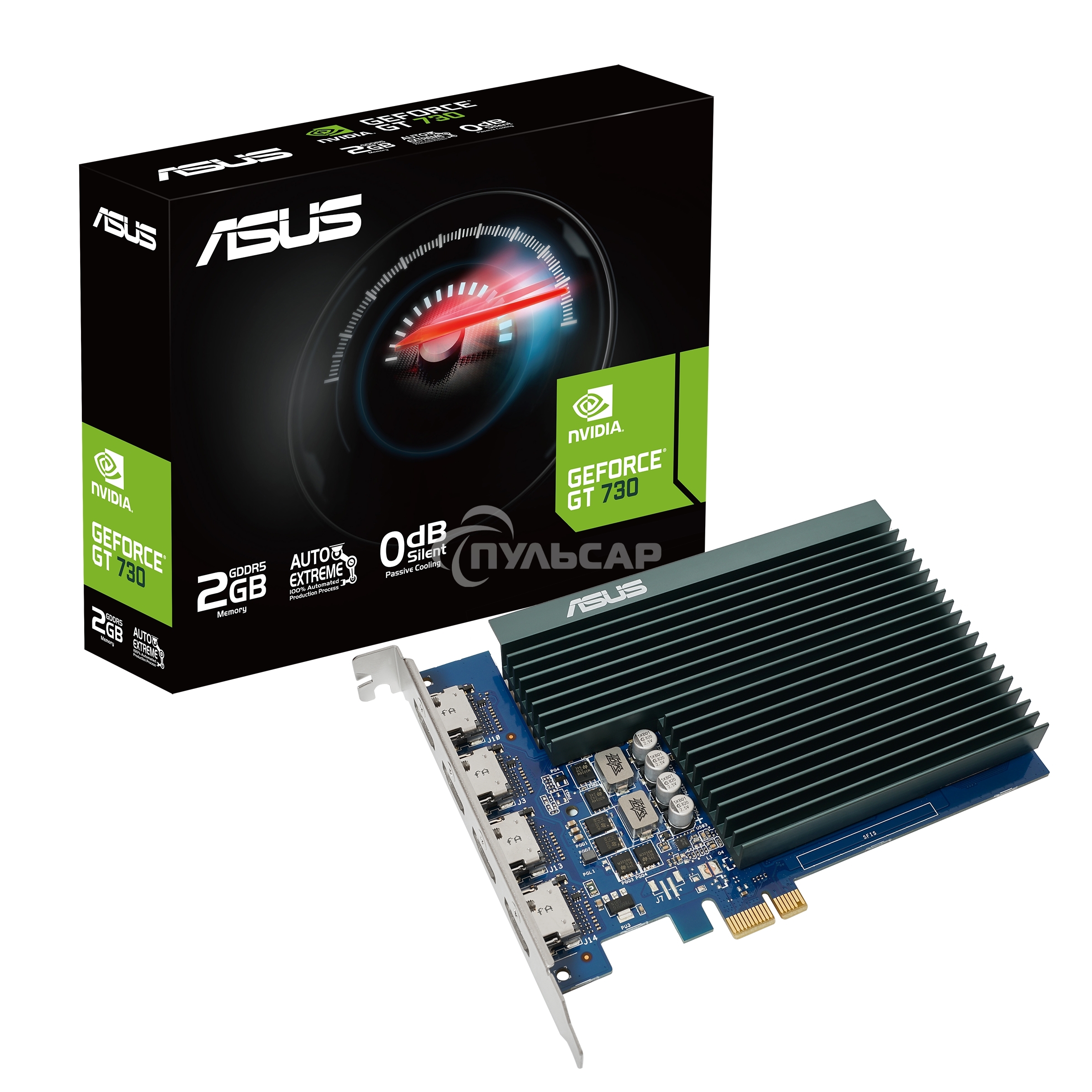 Видеокарта Asus GT730-4H-SL-2GD5 NVIDIA GeForce GT 730 2Gb GDDR5 902/5010 HDMIx4 HDCP Ret