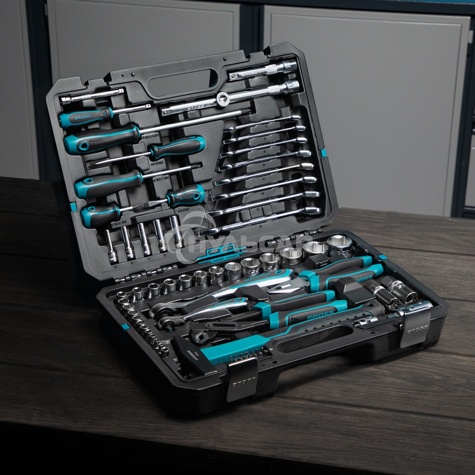 Набор инструментов 76 предметов, 120 зубьев, CrV1/4, 1/2