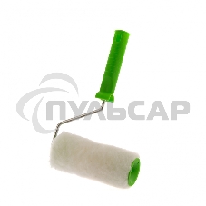 Валик с натуральным мехом, с ручкой, 150 мм, ворс 12 мм, D 48 мм, D ручки - 6 мм, Россия Сибртех