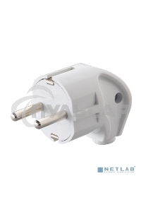 Вилка угловая с заземлением белая MAKEL 10027