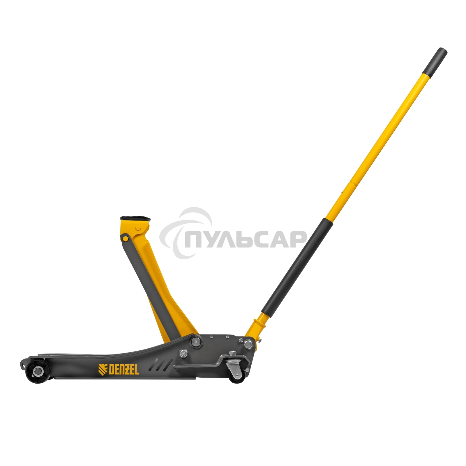 Домкрат гидравлический подкатной Denzel 3,8 т, 110-580 мм, быстрый подъем, низкий подхват, проф. 51251