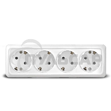 Розетка 4-м ОП Олимп с заземл. белый UNIVersal 1163 Розетка 4-м ОП Олимп с заземл. белый UNIVersal 1163