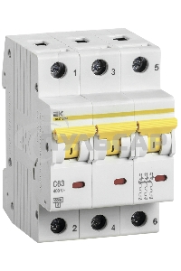 Выключатель автоматический трехполюсный ВА47-60M 3Р 16А 6кА С MVA31-3-016-C IEK