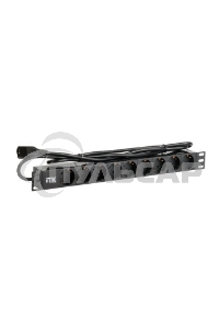 Блок 9 розеток DIN49440 (нем. cтанд.) 1U, шнур 2м вилка IEC 320 C14, профиль из ПВХ, черный PDU 9 розеток DIN49440 (нем. cтанд.) 1U, шнур 2м вилка IEC 320 C14, профиль из ПВХ, черный