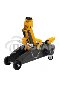 Домкрат гидравлический подкатной с фиксатором Denzel 2 т, 130-330 мм, в кейсе 51154