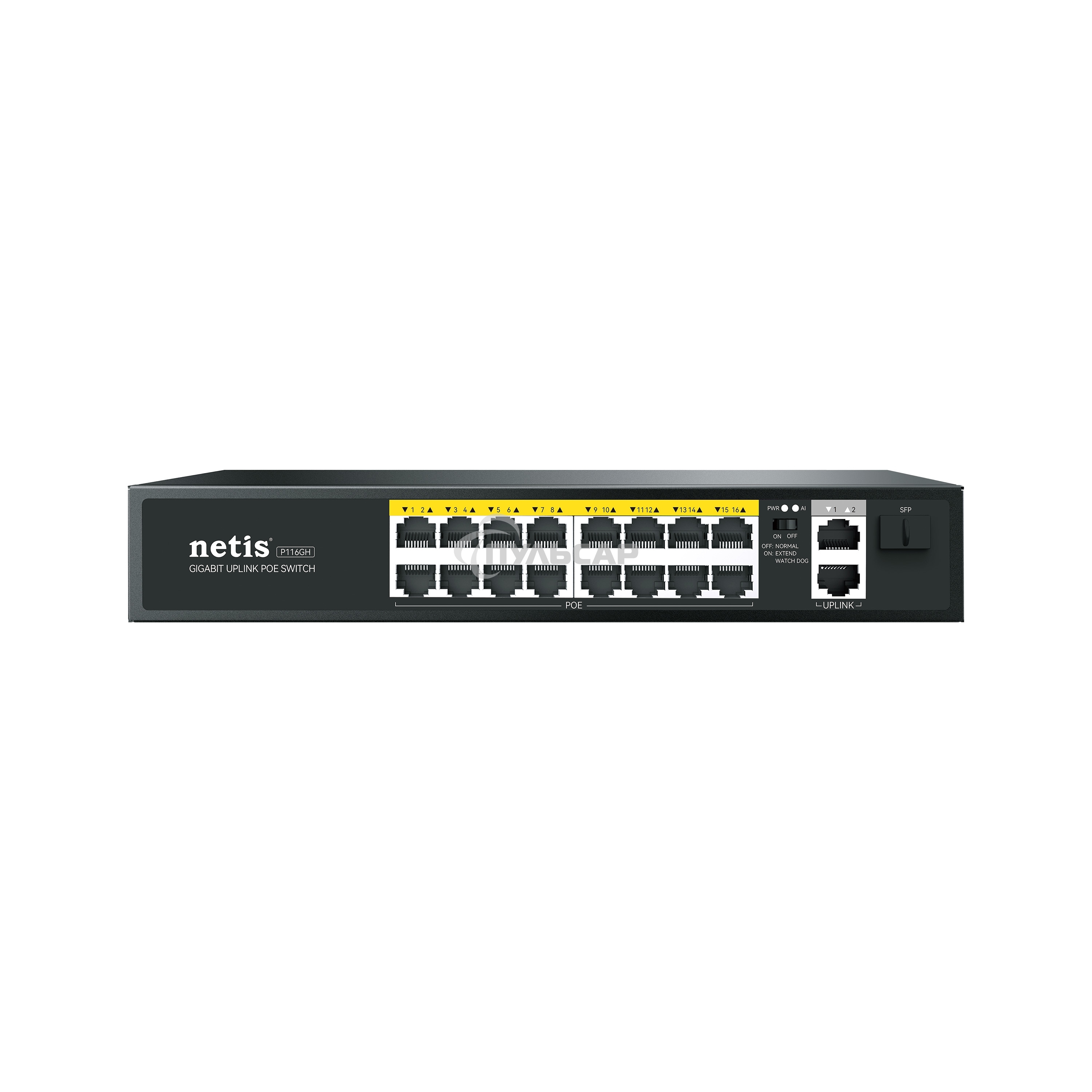 Коммутатор NETIS 16PORT 10/100M 16POE+2XGE+SFP P116GH