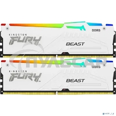 Оперативная память Kingston Fury Beast, DDR5, 64Gb (2x32Gb), 5600MHz, CL40, DIMM, с радиатором, RGB, белый