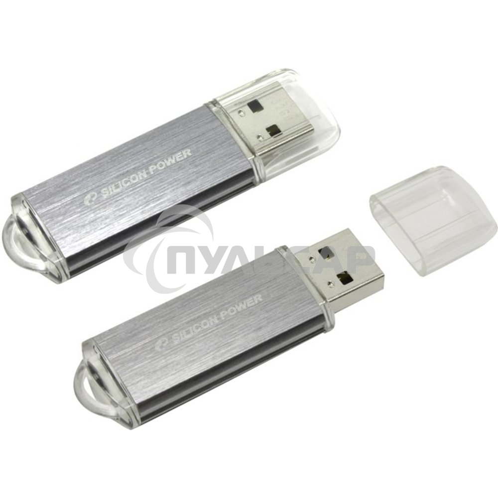 Флешка USB Silicon Power USB 64 Gb Ultima II SP064 GbUF2M01V1S USB 2.0, Silver
