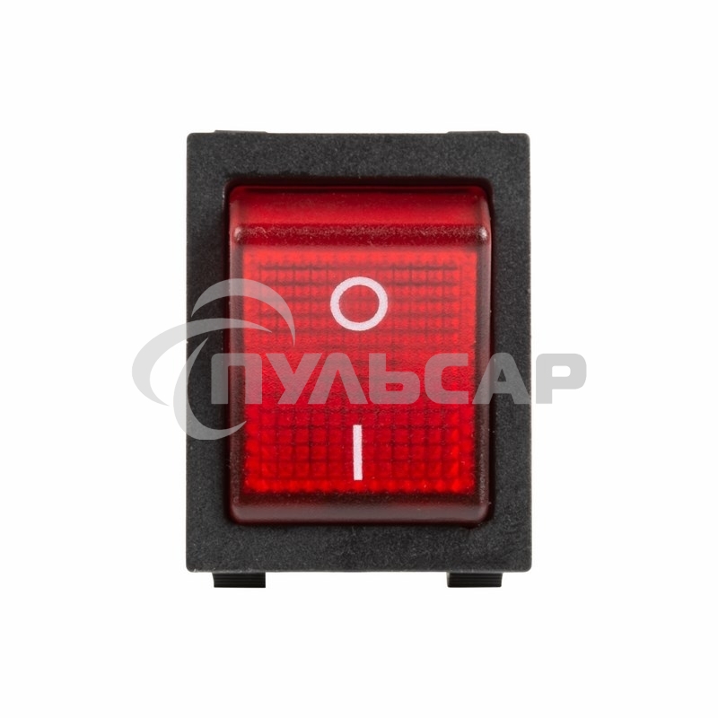 Выключатель клавишный 250V 30А (4с) ON-OFF красный с подсветкой Rexant